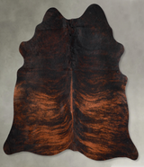 Dark Brindle Medium Brazilian Cowhide Rug 5'2"H x 5'7"W #A55678 by Hudson Hides