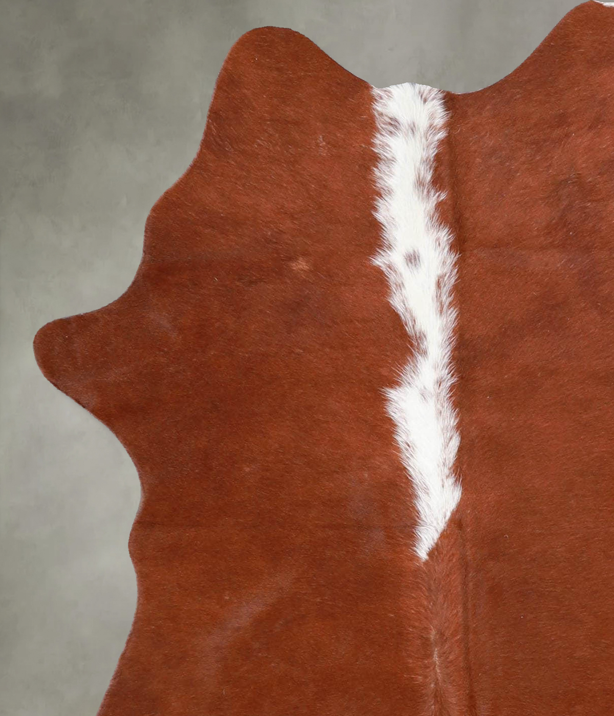 Brown and White Regular Medium Brazilian Cowhide Rug 4'7"H x 3'9"W #A55683 by Hudson Hides