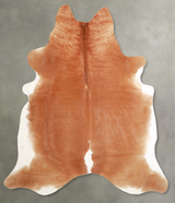 Brown and White Regular X-Large Brazilian Cowhide Rug 6'10"H x 6'0"W #A55687 by Hudson Hides