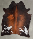 Chocolate and White Large Brazilian Cowhide Rug 6'4"H x 5'2"W #A55688 by Hudson Hides