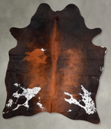 Chocolate and White Large Brazilian Cowhide Rug 6'4"H x 5'2"W #A55688 by Hudson Hides