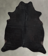 Solid Black Large Brazilian Cowhide Rug 6'11"H x 5'8"W #A55692 by Hudson Hides