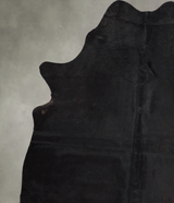 Solid Black Large Brazilian Cowhide Rug 6'11"H x 5'8"W #A55692 by Hudson Hides