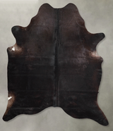 Solid Black X-Large Brazilian Cowhide Rug 7'2"H x 5'10"W #A55694 by Hudson Hides