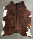 Dark Brindle Medium Brazilian Cowhide Rug 5'5"H x 5'3"W #A55701 by Hudson Hides