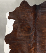 Dark Brindle Medium Brazilian Cowhide Rug 5'5"H x 5'3"W #A55701 by Hudson Hides