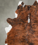 Medium Brindle XX-Large Brazilian Cowhide Rug 7'10"H x 7'1"W #A55709 by Hudson Hides