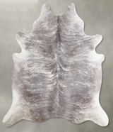 Grey Brindle X-Large Brazilian Cowhide Rug 7'1"H x 6'6"W #A55711 by Hudson Hides