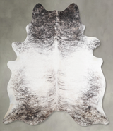 Grey Brindle X-Large Brazilian Cowhide Rug 7'1"H x 5'11"W #A55734 by Hudson Hides