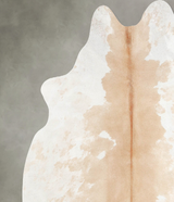 Beige and White Medium Brazilian Cowhide Rug 5'4"H x 5'3"W #A55736 by Hudson Hides