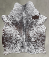 Salt and Pepper Black Medium Brazilian Cowhide Rug 5'0"H x 4'4"W #A55737 by Hudson Hides
