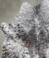 Salt and Pepper Black Medium Brazilian Cowhide Rug 5'0"H x 4'4"W #A55737 by Hudson Hides