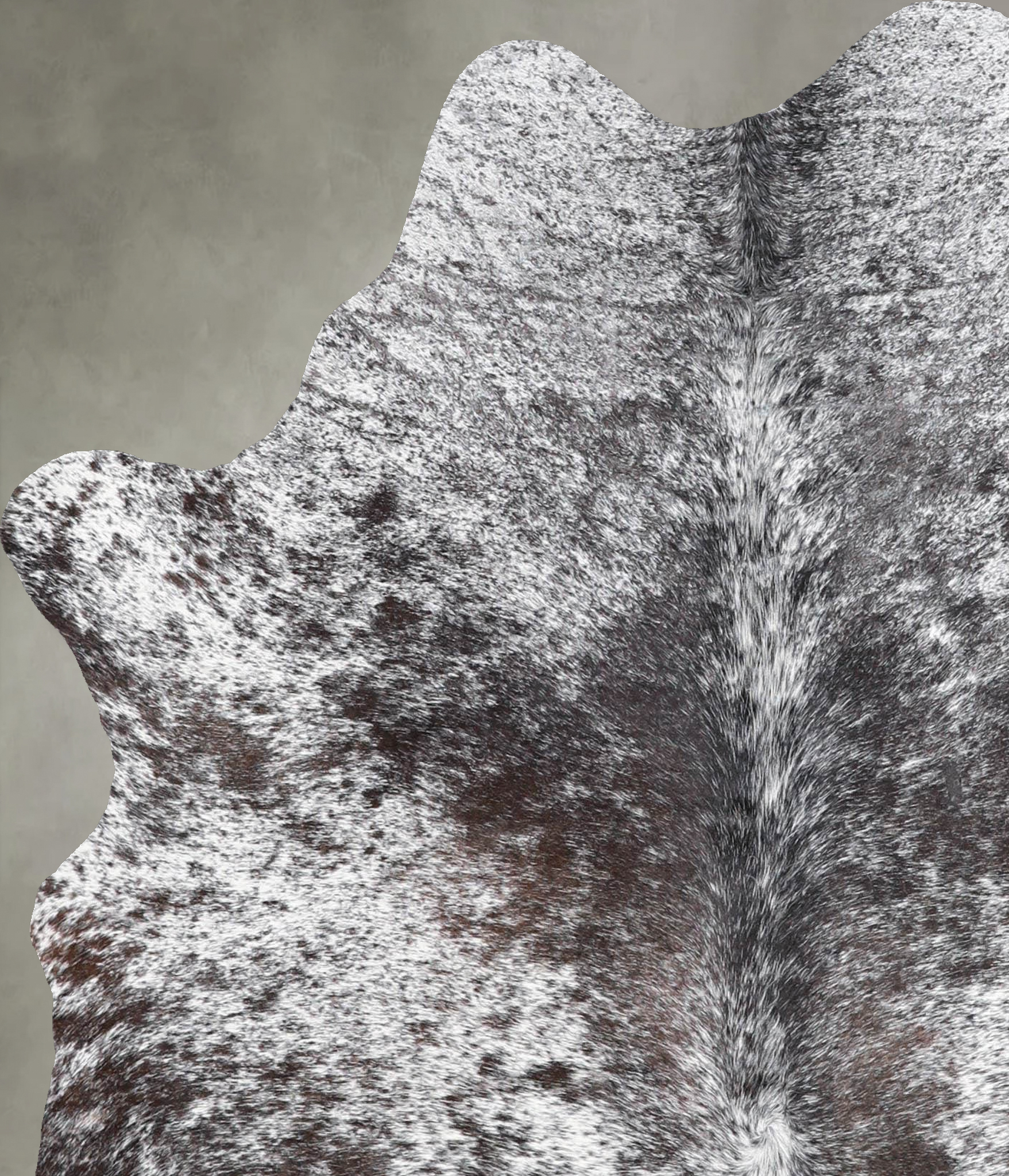 Salt and Pepper Black Cowhide Rug #A55737
