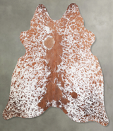 Salt and Pepper Brown Medium Brazilian Cowhide Rug 4'8"H x 5'0"W #A55738 by Hudson Hides