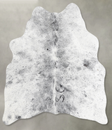 Salt and Pepper Black Medium Brazilian Cowhide Rug 3'8"H x 3'8"W #A55750 by Hudson Hides