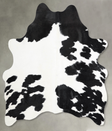Black and White Medium Brazilian Cowhide Rug 4'10"H x 4'5"W #A55752 by Hudson Hides