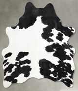 Black and White Medium Brazilian Cowhide Rug 4'10"H x 4'5"W #A55752 by Hudson Hides