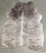 Grey Brindle Large Brazilian Cowhide Rug 6'4"H x 4'10"W #A55771 by Hudson Hides