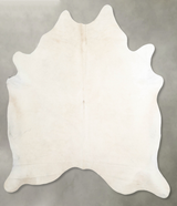 Ivory with Beige X-Large Brazilian Cowhide Rug 7'6"H x 6'6"W #A55788 by Hudson Hides