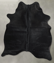 Solid Black Large Brazilian Cowhide Rug 6'6"H x 5'5"W #A55793 by Hudson Hides