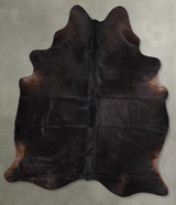 Solid Black Large Brazilian Cowhide Rug 6'11"H x 5'8"W #A55794 by Hudson Hides