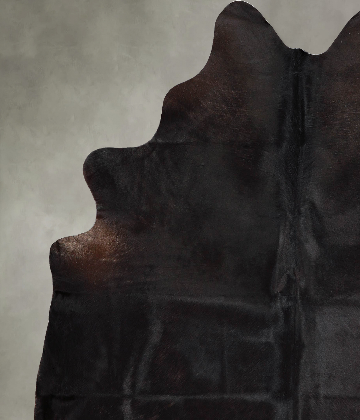 Solid Black Large Brazilian Cowhide Rug 6'11"H x 5'8"W #A55794 by Hudson Hides