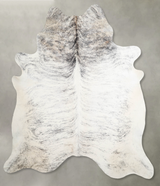 Grey Brindle XX-Large Brazilian Cowhide Rug 8'1"H x 7'3"W #A55803 by Hudson Hides
