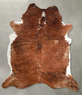 Medium Brindle X-Large Brazilian Cowhide Rug 7'2"H x 6'4"W #A55813 by Hudson Hides