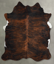 Dark Brindle Large Brazilian Cowhide Rug 6'4"H x 5'10"W #A55815 by Hudson Hides
