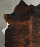 Dark Brindle Large Brazilian Cowhide Rug 6'4"H x 5'10"W #A55815 by Hudson Hides