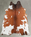 Brown and White Regular Medium Brazilian Cowhide Rug 5'2"H x 4'11"W #A55818 by Hudson Hides