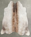 Grey with Beige Medium Brazilian Cowhide Rug 3'9"H x 4'7"W #A55819 by Hudson Hides