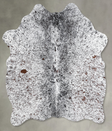 Salt and Pepper Black Medium Brazilian Cowhide Rug 4'7"H x 4'2"W #A55820 by Hudson Hides