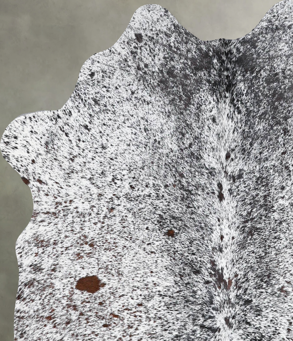 Salt and Pepper Black Medium Brazilian Cowhide Rug 4'7"H x 4'2"W #A55820 by Hudson Hides