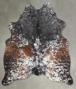 Salt and Pepper Brown Medium Brazilian Cowhide Rug 5'3"H x 4'6"W #A55821 by Hudson Hides