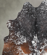 Salt and Pepper Brown Medium Brazilian Cowhide Rug 5'3"H x 4'6"W #A55821 by Hudson Hides