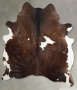 Chocolate and White Large Brazilian Cowhide Rug 6'10"H x 5'6"W #A55824 by Hudson Hides