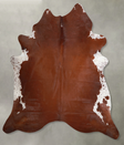 Brown and White Regular XX-Large Brazilian Cowhide Rug 7'3"H x 6'11"W #A55833 by Hudson Hides