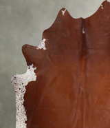 Brown and White Regular XX-Large Brazilian Cowhide Rug 7'3"H x 6'11"W #A55833 by Hudson Hides