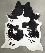 Black and White XX-Large Brazilian Cowhide Rug 7'9"H x 6'11"W #A55834 by Hudson Hides