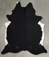 Solid Black XX-Large Brazilian Cowhide Rug 7'11"H x 6'9"W #A55835 by Hudson Hides