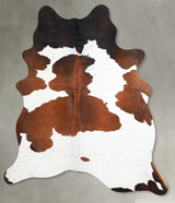 Chocolate and White Medium Brazilian Cowhide Rug 5'9"H x 5'2"W #A55843 by Hudson Hides