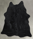 Solid Black Medium Brazilian Cowhide Rug 5'1"H x 4'6"W #A55844 by Hudson Hides