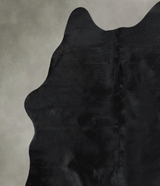 Solid Black Medium Brazilian Cowhide Rug 5'1"H x 4'6"W #A55844 by Hudson Hides