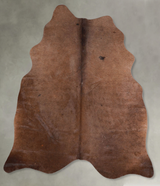 Solid Brown Medium Brazilian Cowhide Rug 5'2"H x 4'7"W #A55846 by Hudson Hides
