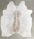 Grey with Beige Medium Brazilian Cowhide Rug 5'2"H x 4'10"W #A55852 by Hudson Hides