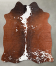 Brown and White Regular Medium Brazilian Cowhide Rug 4'11"H x 4'5"W #A55853 by Hudson Hides