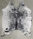 Salt and Pepper Black Medium Brazilian Cowhide Rug 5'1"H x 4'10"W #A55855 by Hudson Hides