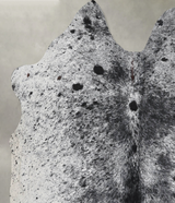 Salt and Pepper Black Medium Brazilian Cowhide Rug 5'1"H x 4'10"W #A55855 by Hudson Hides