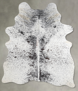 Salt and Pepper Black Medium Brazilian Cowhide Rug 6'0"H x 4'4"W #A55859 by Hudson Hides